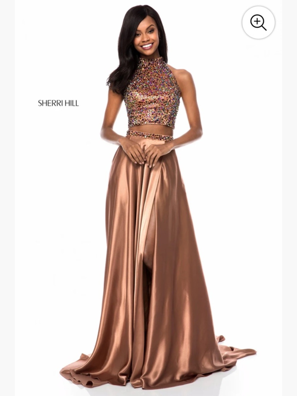 Sherri Hill Copper Sequin Halter Prom Gown - Style 11330 - Size 4 NWT